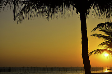 Image showing Fiery Beach Sunset