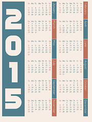 Image showing Simple 2015 calendar design