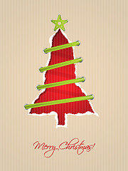 Image showing Ripped paper christmas card design