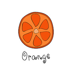 Image showing Doodle grapefruit slice