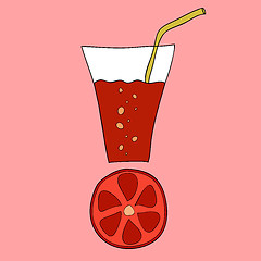 Image showing Doodle grapefruit juice