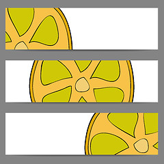 Image showing Set of banners with doodle lemon