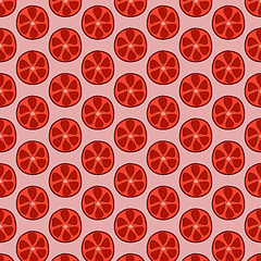 Image showing Seamless doodle grapefruit pattern