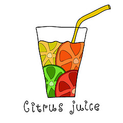 Image showing Doodle citrus juice