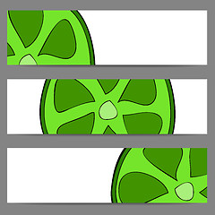 Image showing Set of banners with doodle lime