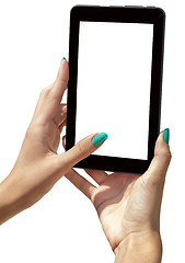 Image showing Selfie Photographing with tablet