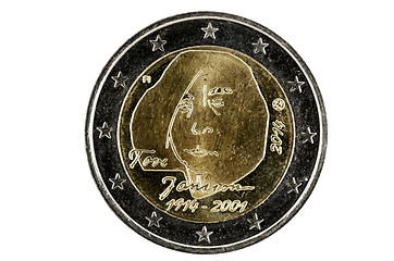 Image showing Obverse 2 Euro coins with the image of the well-known Finnish au