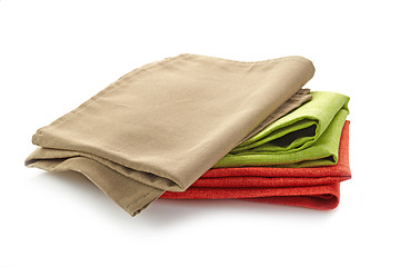 Image showing various folded cotton napkins