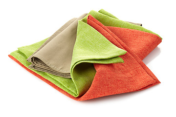 Image showing various folded cotton napkins