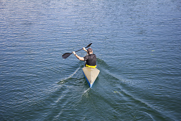 Image showing Man in a canoe