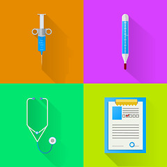 Image showing Colored flat vector icons for hospital