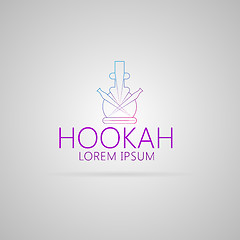 Image showing Contour vector illustration of hookah