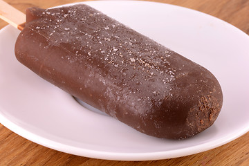 Image showing Chocolate ice cream close up