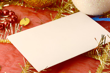 Image showing invitation card on christmas background, new year card