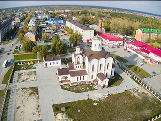 Image showing Aerial view on St.Nicholas church in Borovskiy