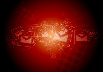 Image showing Abstract technology red background