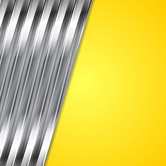 Image showing Abstract yellow and metallic background