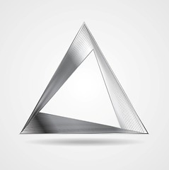 Image showing Abstract silver triangle logo design