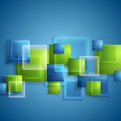 Image showing Bright glass transparent squares vector background