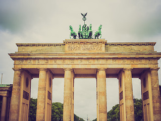 Image showing Retro look Brandenburger Tor Berlin