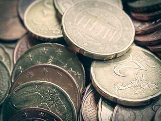 Image showing Retro look Euro coins background