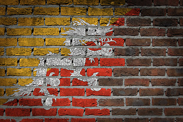 Image showing Dark brick wall - Bhutan