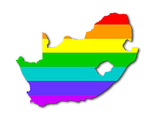 Image showing South Africa - Rainbow flag pattern