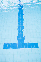 Image showing Bottom lane line of swimming pool