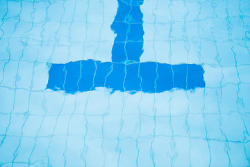 Image showing Bottom lane line of swimming pool