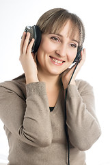 Image showing Attractive woman with headphones