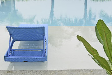 Image showing Turquoise Pool Bench