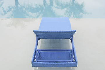 Image showing Turquoise Pool Bench