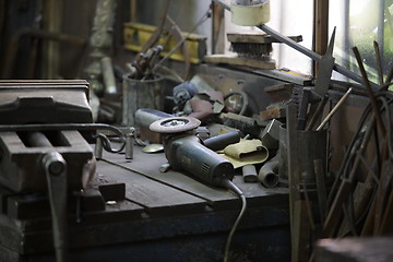 Image showing workbench in the workshop