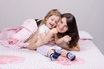 Image showing Happy mother and three year old daughter