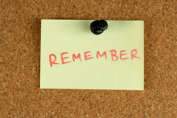 Image showing Remember post-it note