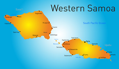 Image showing western samoa map