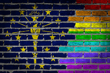 Image showing Dark brick wall - LGBT rights - Indiana