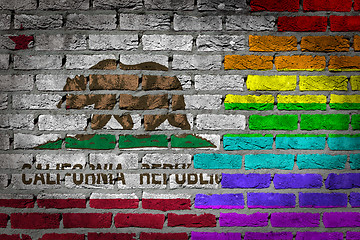 Image showing Dark brick wall - LGBT rights - California