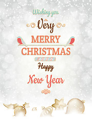 Image showing Christmas greetings card template. EPS 10