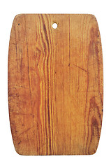 Image showing old wooden cutting board on white 