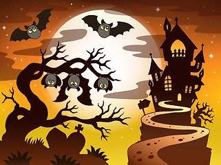 Image showing Theme with Halloween silhouette 2