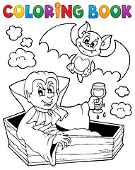 Image showing Coloring book vampire theme 1