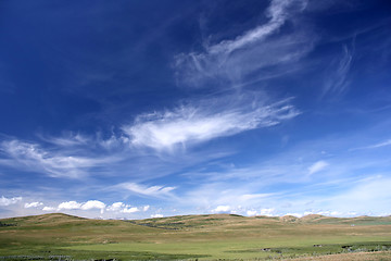 Image showing Rural landscape, blue sky