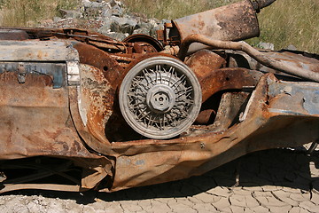 Image showing Scrapped and burned car