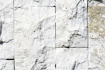 Image showing White brick wall for background or texture