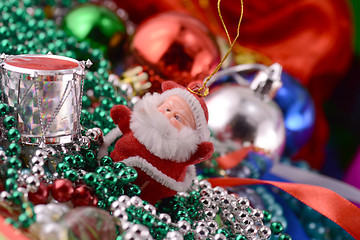 Image showing Cheerful christmas santa claus, close up, xmas card