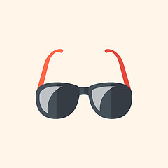 Image showing Glasses. Travel Flat Icon