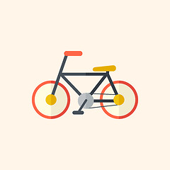 Image showing Bicycle. Travel Flat Icon