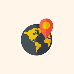 Image showing Earth. Travel Flat Icon