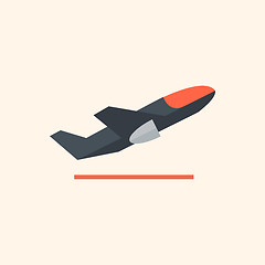 Image showing Airplane. Travel Flat Icon